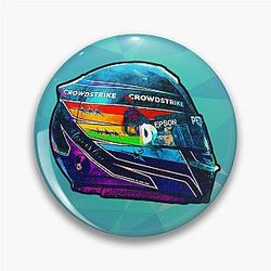 F1 2021 Lewis Hamilton - Rainbow Qatar & Saudi GP Mercedes Crash Helmet Artwork Pin