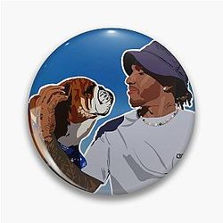 Lewis Hamilton and Roscoe art Pin