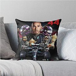 Lewis 44 - Lewis Hamilton   Throw Pillow