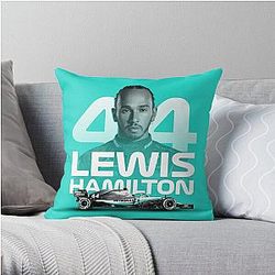 Lewis Hamilton 44 Throw Pillow