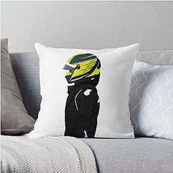 Lewis Hamilton in race suit Throw Pillow
