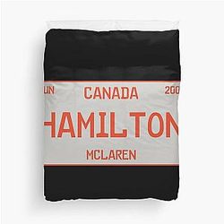 Lewis Hamilton first win license plate black Duvet Cover