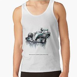 Lewis Hamilton 2018 F1 Car | Mercedes W09 | Art | Gift  Tank Top