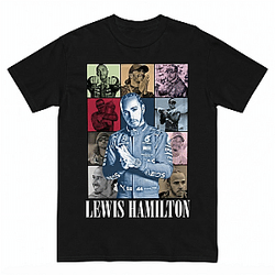Collage Portrait Graphic Tee LA1907 Lewis Hamilton T-Shirts