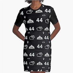 Lewis Hamilton 44 Racing Pattern  Graphic T-Shirt Dress