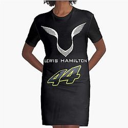 Lewis Hamilton LOGO 44 GP Graphic T-Shirt Dress