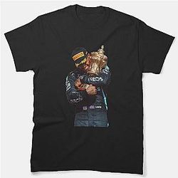 Lewis Hamilton F1 Driver with his British GP Trophy George F1 Classic T-Shirt