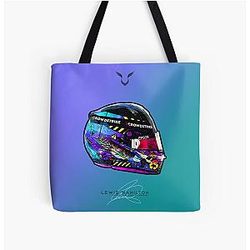 F1 2021 Lewis Hamilton - Special British GP Mercedes Crash Helmet Artwork All Over Print Tote Bag