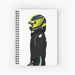 Lewis Hamilton in race suit Spiral Notebook