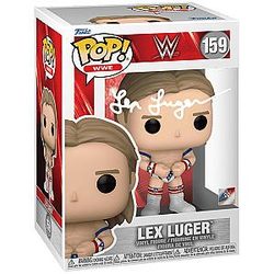 Lex Luger Facsimile Signed Reprint Laser Autographed Funko Wrestling Figurine with Protector Case