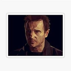 Liam Neeson Low Poly Sticker