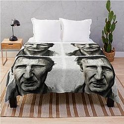 Sketch of Liam Neeson Throw Blanket