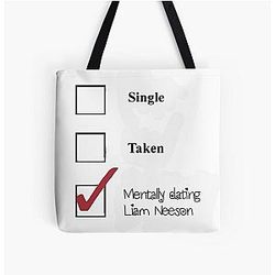 Liam Neeson Dating tote bag