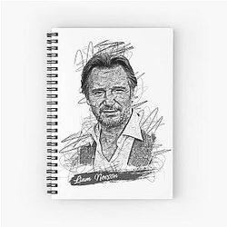 Liam Neeson Abstract Sketch Art Spiral Notebook