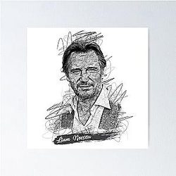 Liam Neeson Abstract Sketch Art