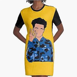 Lil Mosey Fan Art Graphic T-Shirt Dress