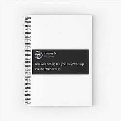lil mosey - noticed (dark version) Spiral Notebook