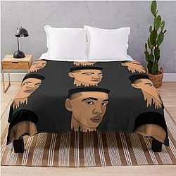 Lil Mosey Line Art Throw Blanket