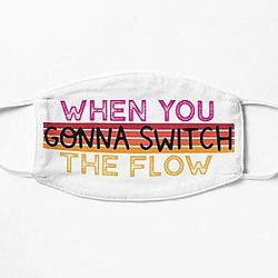Lil Nas X Face Masks - Lil Nas X, - She Ain't Get No Dm From Me, When You Gonna Switch The Flow Classic T-Shirt Flat Mask RB2103