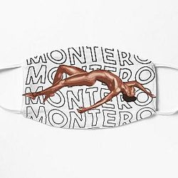 Lil Nas X Face Masks - Lil nas X - Montero Text Black Version  Flat Mask RB2103