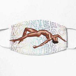 Lil Nas X Face Masks - Lil nas X - Montero Text Rainbow Version  Flat Mask RB2103