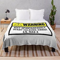 Lil Nas X Blanket - May spontaneously start talking about lil nas X - lil nas X lover Throw Blanket RB2103