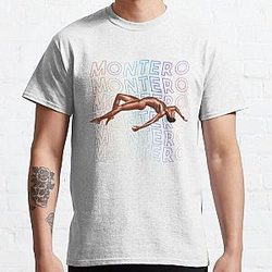 Lil Nas X T-Shirts - Lil nas X - Montero Text Rainbow Version  Classic T-Shirt RB2103