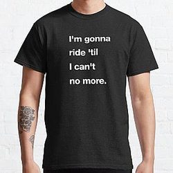 Lil Nas X T-Shirts - Lil Nas X I'm Gonna Ride Til I Can't No More Classic T-Shirt RB2103
