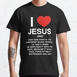 Lil Nas X T-Shirts - I LOVE JESUS - LIL NAS X MONTERO   Classic T-Shirt RB2103