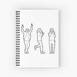 Minimal Lil Pump silhouettes Spiral Notebook