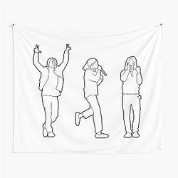 Minimal Lil Pump Silhouettes Tapestry
