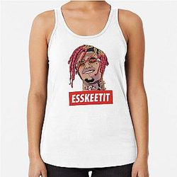 Lil Pump Jet Ski ESSKEETIT Fan Art Short Sleeve Racerback Tank Top