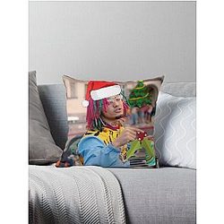 Lil Pump Christmas Gucci Gang Throw Pillow