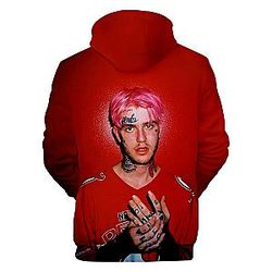 Lil Peep Hoodies - Lil Peep Red 3D Graphic Hoodie