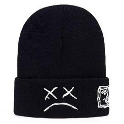 Lil Peep Beanies - Lil Peep Sad Face Beanie