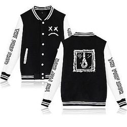 Lil Peep Jackets - Lil Peep Sad Face Baseball Jacket