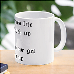 Lil Peep Mug - U Said Lyrics x Sometimes Life Black Font Coffee Mug