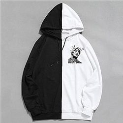 Lil Peep Hoodies - Lil Peep Split Color Dual Crybaby Pullover Hoodie