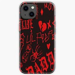Lil Peep Cases - Lil Peep Pattern 2 x Blood Red iPhone Soft Case