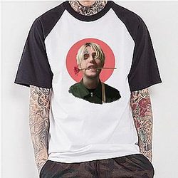 Lil Peep T-shirts - Lil Peep Rose Raglan Graphic T-Shirt