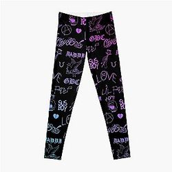 Lil Peep Leggings - Lil Peep Tattoos Neon Leggings