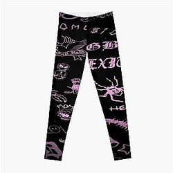Lil Peep Leggings - Lil Peep Pattern 2 x Soft Pink  Leggings