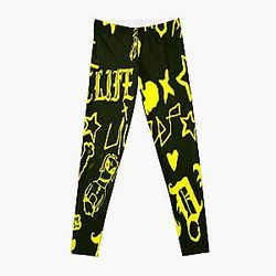 Lil Peep Leggings - Lil Peep Pattern 2 x Banana Yellow Leggings