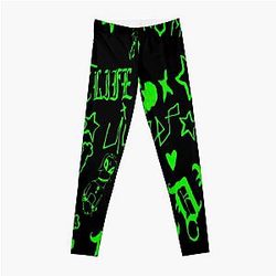 Lil Peep Leggings - Lil Peep Pattern 2 x Garbage Green Leggings