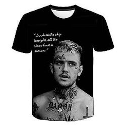Lil Peep 3D Printed T-shirt - Rapper Hip-Hop Streetwear Casual Fashion T-shirts