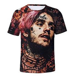 Lil Peep Print 3D T-shirt - Short Sleeve Hip Hop Rapper Music T-Shirt
