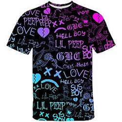 3D Lil Peep T-Shirt - Short Sleeve Fashion T-shirts
