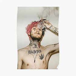 Lil Peep Posters - Lil Peep Smoking Portrait Poster