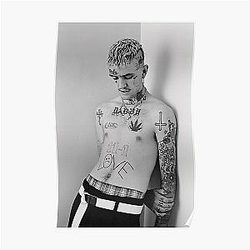 Lil Peep Posters - Lil peep portrait Poster