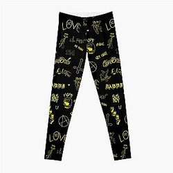 Lil Peep Leggings - Lil Peep Tattoos Yellow Leggings